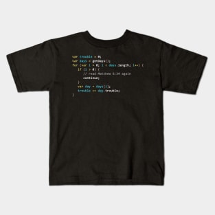 Christian Programmer Language - Matthew 6:34 Verse in Code Kids T-Shirt